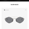 Rimless Diamond Sunglasses Square Women Men Retro Sun Glasses Brand Designer Eyewear UV400 Shades Oculos Female Gafas