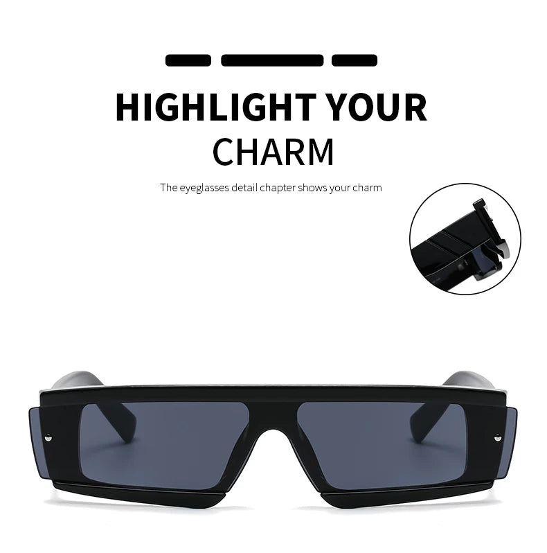 Rimless Square Sunglasses Women Punk Vintage Brand Green Black Shades Sun Glasses Men Trend Female Eyewear Designer Oculos