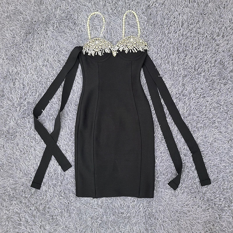 Women's Summer Style Ladies HL Bandage Dress Strap Fashion Sexy Bodycon Mini Dress Evening Party Dress High Quality Vestido