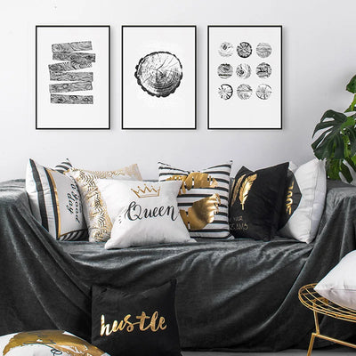 European Classical Bronzing Gold Foil Cushion Decorative Pillow Golden Leaves Home Decor Sofa Throw Pillow Almofadas Decorativas