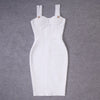 BEAUKEY Summer White Rhinestone Bandage Evening Dress Women Luxury Maxi Spaghetti Strap Red Club Celebrity Evening Party Vestido