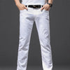Men White Jeans Fashion Casual Classic Style Slim Fit Soft Trousers Male Brand Advanced Stretch Pants