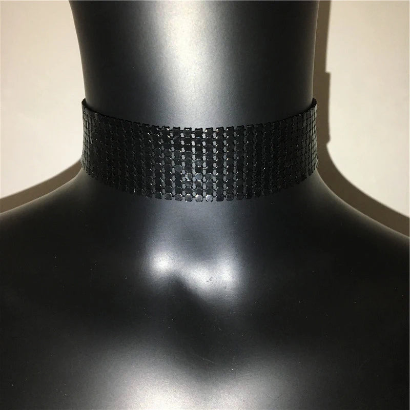 Fashion Metal Sequins Chokers Necklace Jewelry Women Statement Choker Wedding Necklace Jewelry Accessories For A Gift