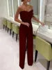 OSM036 Trendy Spring and Summer Jumpsuit Women Feather Bra Sexy White Girls Jumpsuits Elegant Casual Jumpsuits With  Belt