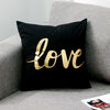 Love Black And White Bronzing Cushion Decorative Pillows Gold Foil Geometric Pillowcase Home Decor Sofa Throw Pillow 17*17inch