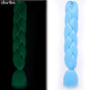 Glowing Synthetic Jumbo Crochet Braids Hair Pure Color Fluorescent Green Shining In Darkness Crochet Braiding Hair Extensions