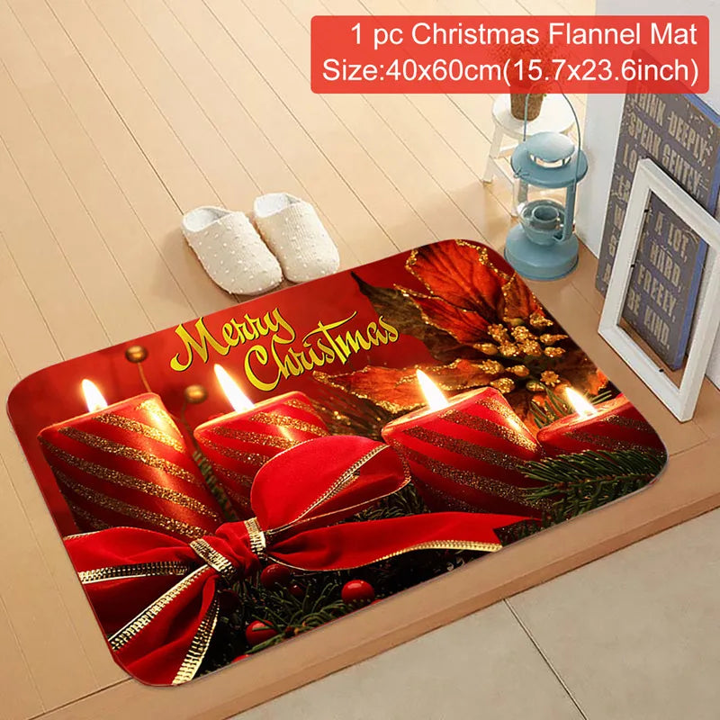 Christmas Door Mat Santa Claus Carpet Marry Christmas Decorations For Home 2024 Xmas Ornament Navidad Natal Gifts New Year 2025