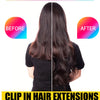 DinDong Clips In Hair Extensions 32Inch Synthetic Wavy 210G Premium Heat Resistant Hair 613# Blonde Brown 19 Colors Available