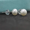Natural Freshwater Pearl Stud Earrings Real 925 Sterling Sliver Earring Cultured White Pearl for Women Earring Jewelry Wholesale