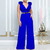 Boutique Wholesale 2025 Summer New Fashionable V-neck Sexy Wide Leg Sleeveless Women's Jumpsuit
