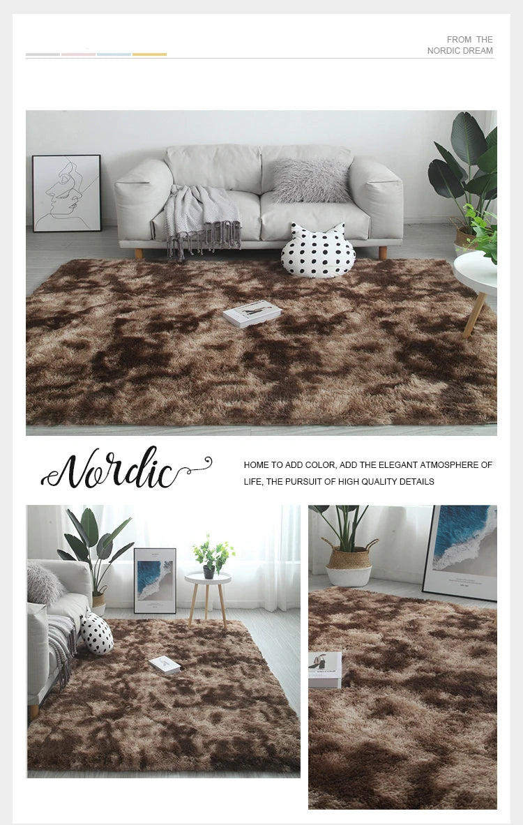 Plush carpet living room Decoration Children bedroom carpet Fluffy Mat for hallway Non-slip Hair Rugs Bedside designs room Mat
