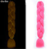 Glowing Synthetic Jumbo Crochet Braids Hair Pure Color Fluorescent Green Shining In Darkness Crochet Braiding Hair Extensions