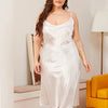 Large size Women's Sleepwears Dress Homewear Solid Thin Satin Nightdress Summer Sleepwear Sexy Plus Size Dresses Nightgown