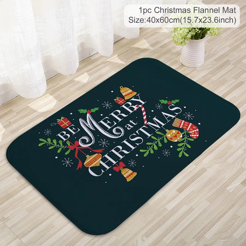 Christmas Door Mat Santa Claus Carpet Marry Christmas Decorations For Home 2024 Xmas Ornament Navidad Natal Gifts New Year 2025