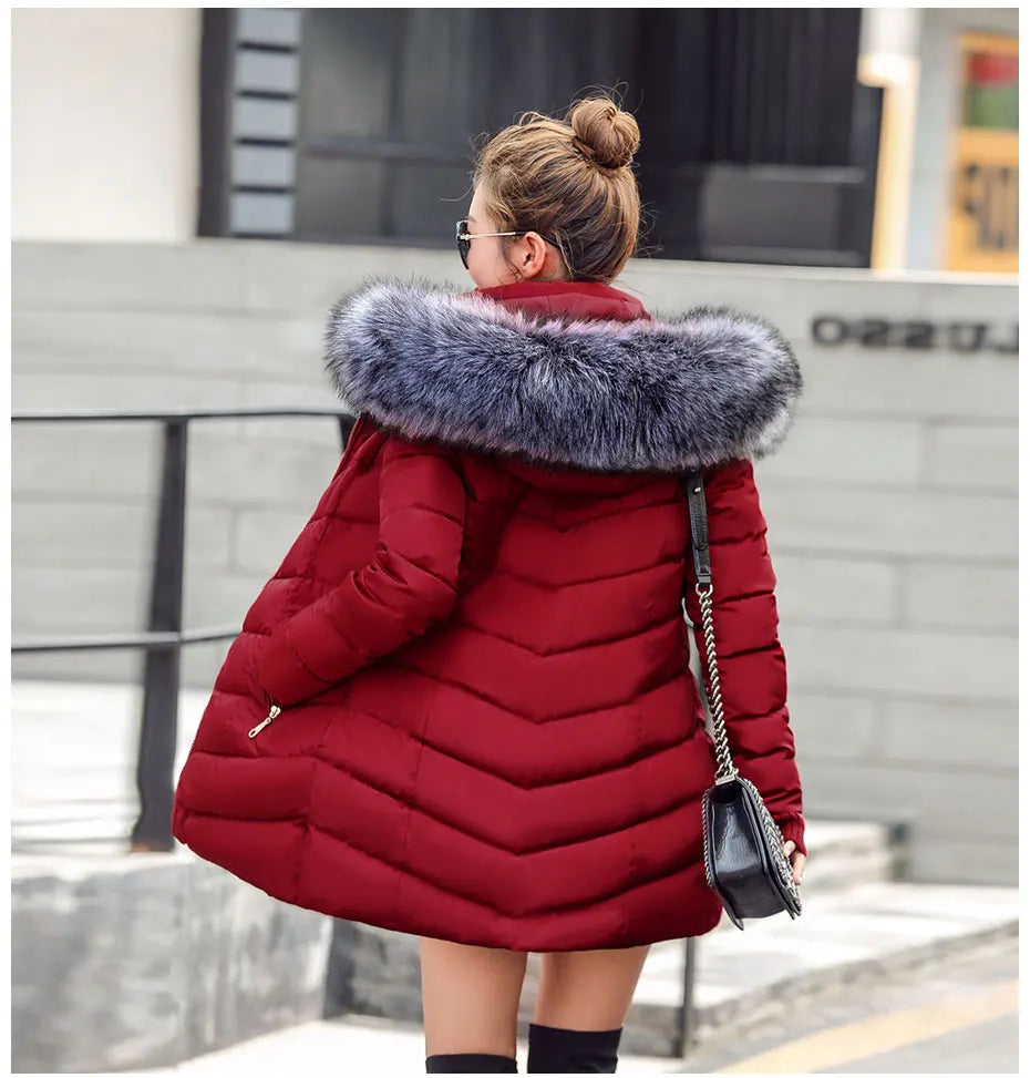 2025 New Arrival Fashion Slim Women Winter Jacket Cotton Padded Warm Thicken Ladies Coat Long Coats Parka Womens Jackets