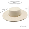 French Style 10CM Wide Brim Derby Top Hat Socialite Wind Hepburn Wind Wool Felt Fedoras Hat Elegant Wedding Dress Hat