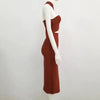 Women Summer Sexy Hollow Out Brown Midi Knee Length Bodycon Bandage Dress 2023 Designer Elegant Evening Party Dress Vestido