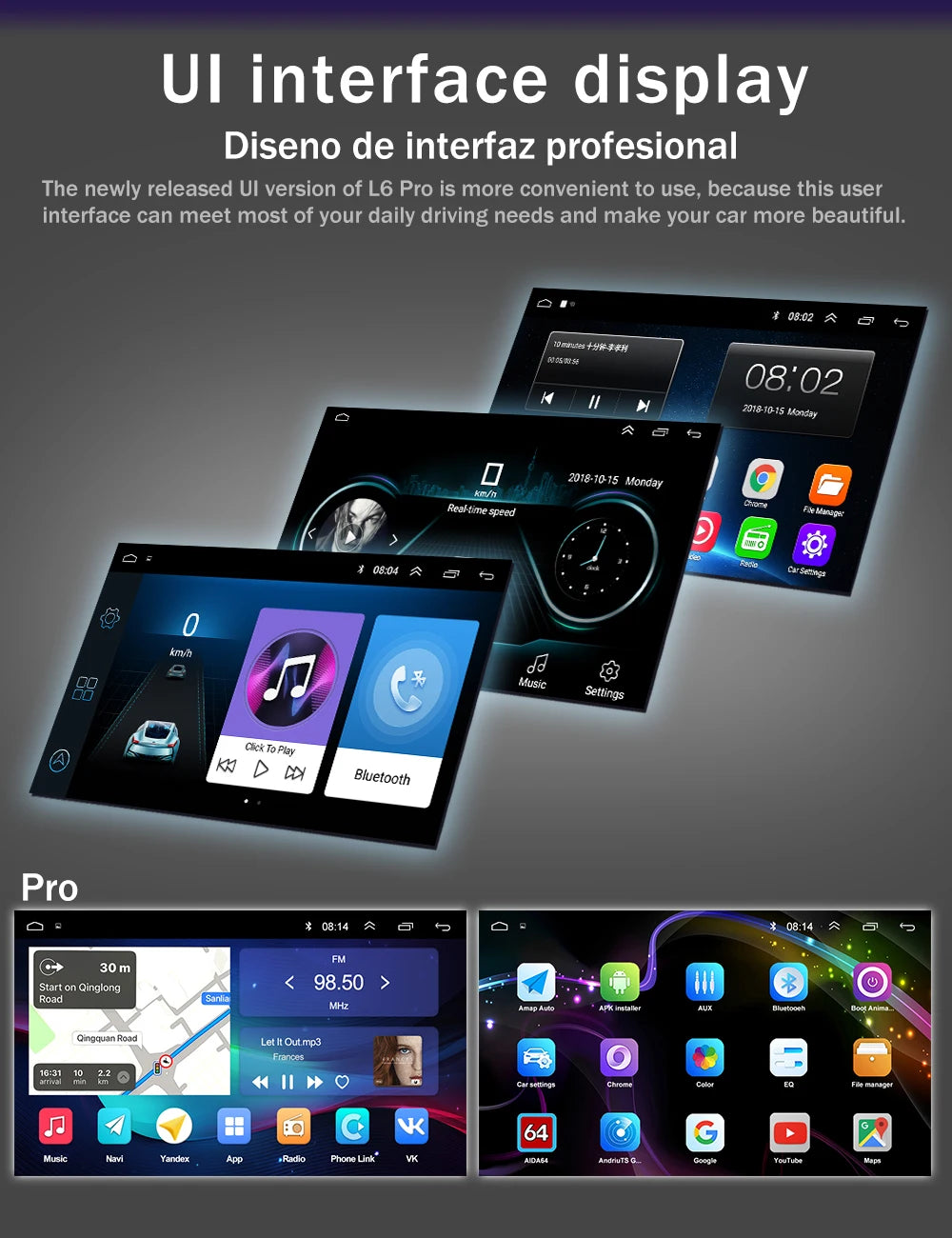 LEHX 7" 2Din MP5 Video Carplay & 4Core Android 14 Car Radio Audio Androidauto Carplay 4G GPS WIFI Automotive Multimedia Player