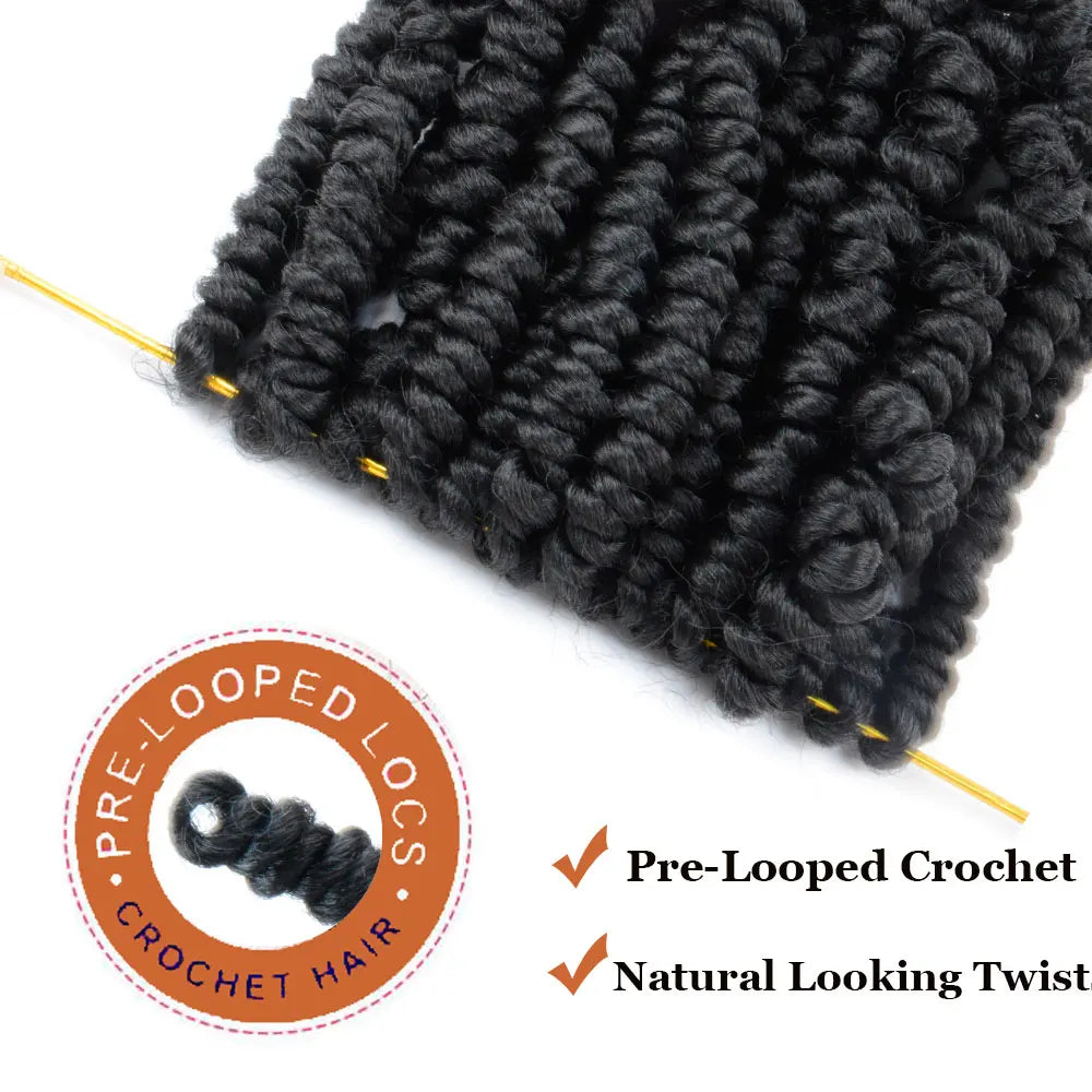 Bob Spring Twist Hair Prelooped Crochet Hair Braids 6 Inch synthetic Short passion twist hair pre twisted By Flyteng