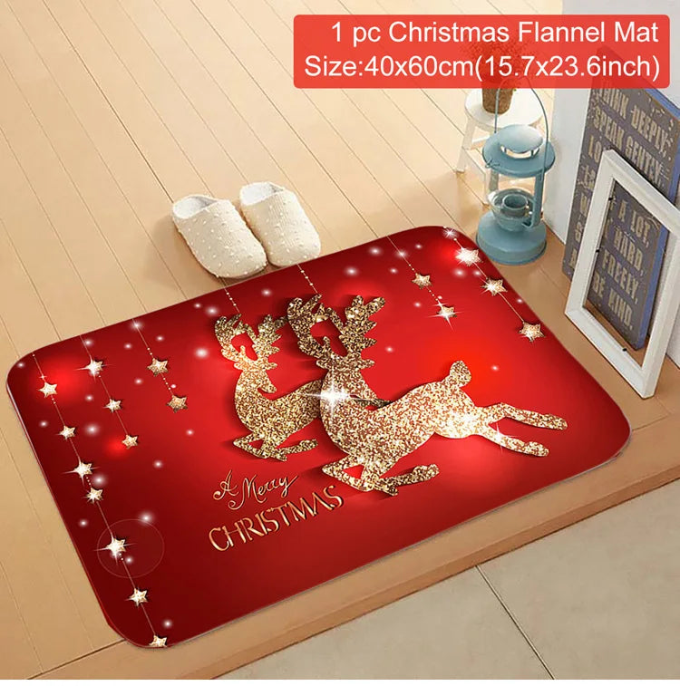 Christmas Door Mat Santa Claus Carpet Marry Christmas Decorations For Home 2024 Xmas Ornament Navidad Natal Gifts New Year 2025