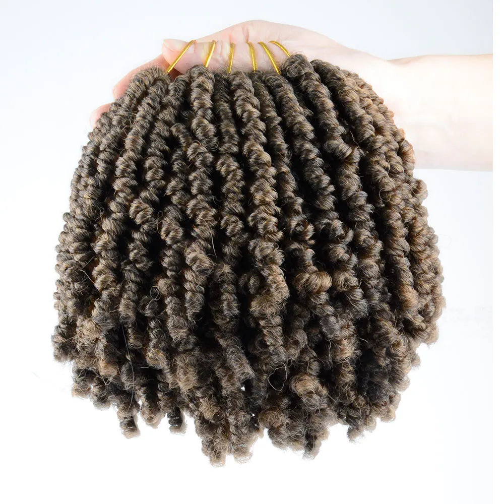 Bob Spring Twist Hair Prelooped Crochet Hair Braids 6 Inch synthetic Short passion twist hair pre twisted By Flyteng