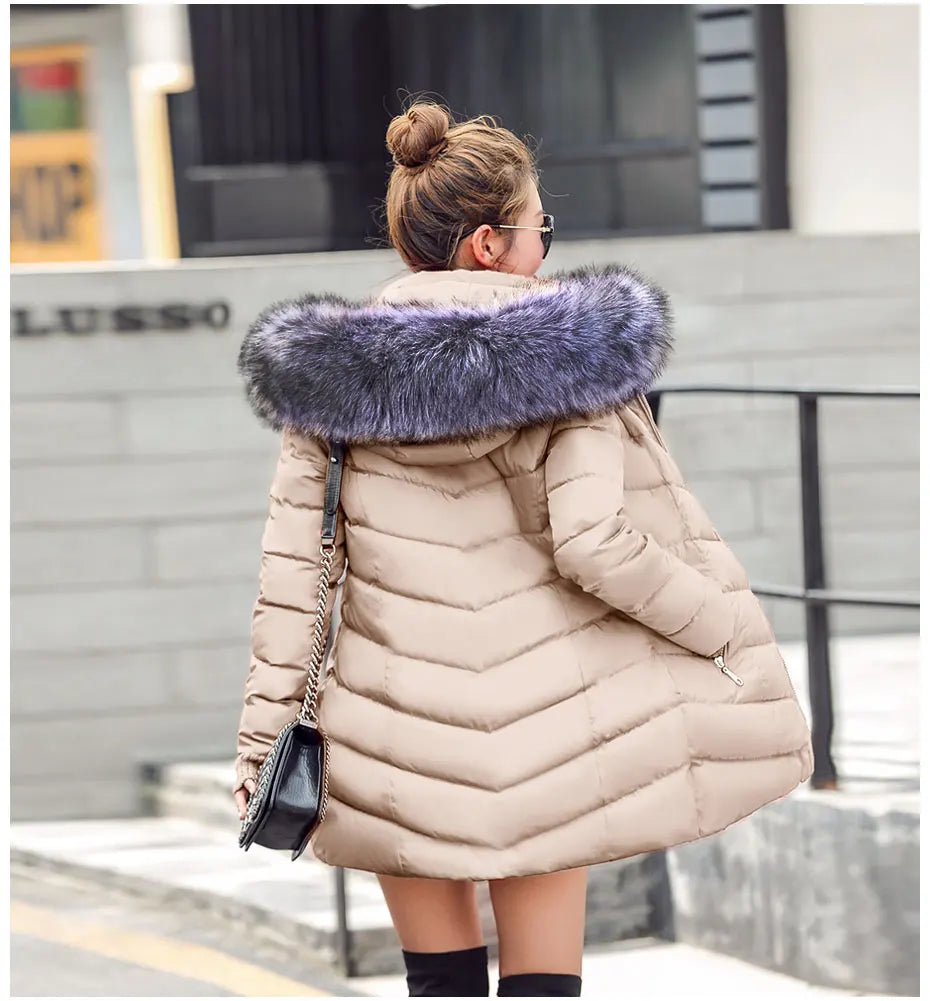 2025 New Arrival Fashion Slim Women Winter Jacket Cotton Padded Warm Thicken Ladies Coat Long Coats Parka Womens Jackets