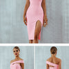 Seamyla 2023 Bandage Dress Sexy White Black Red One Shoulder Bodycon Summer Sleeveless Dress For Women New Celebrity Party Dress