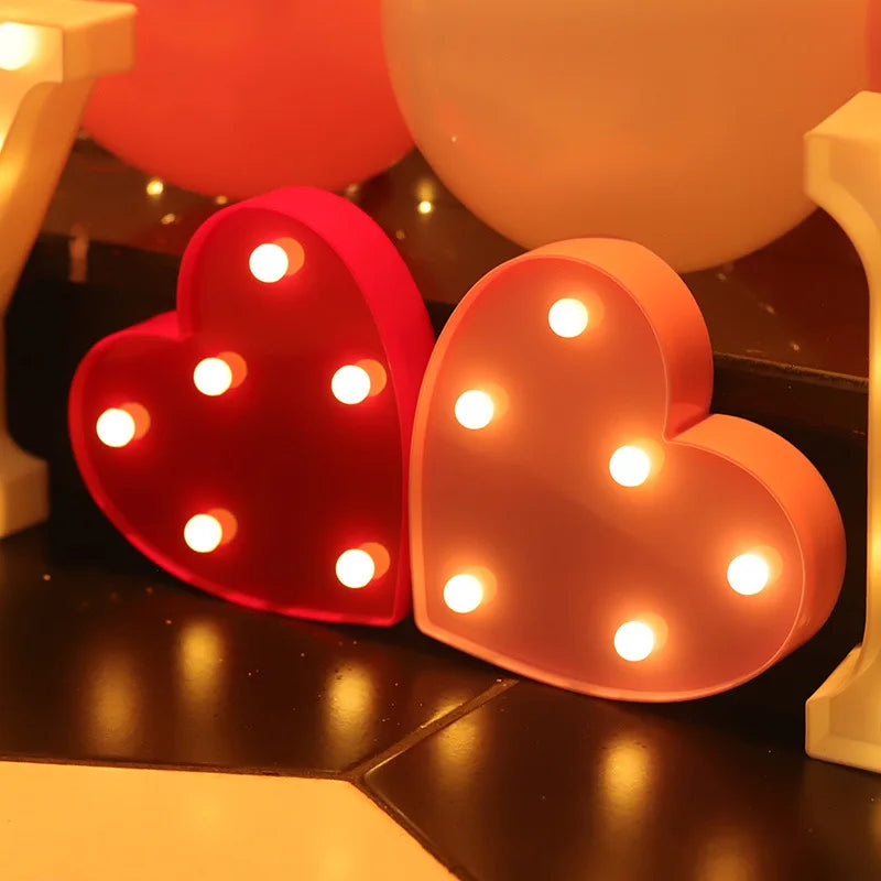 Luxury Alphabet Letter LED Lights Luminous Number Lamp  Battery Night Light for Home Wedding Birthday Christmas Party Decoration