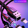 Lovebay Magnetic Cable USB Type C Cable 2.4A 540 Rotate Micro Charger 0.5M 1M 2M Charging Cable For iPhone 13 12 Xiaomi Huawei