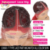 Topnormantic Highlight Red Color Straight Wigs For Women Brazilian Remy Human Hair 4x4 Lace Closure Straight Bob Wig Preplucked