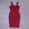 BEAUKEY Summer White Rhinestone Bandage Evening Dress Women Luxury Maxi Spaghetti Strap Red Club Celebrity Evening Party Vestido