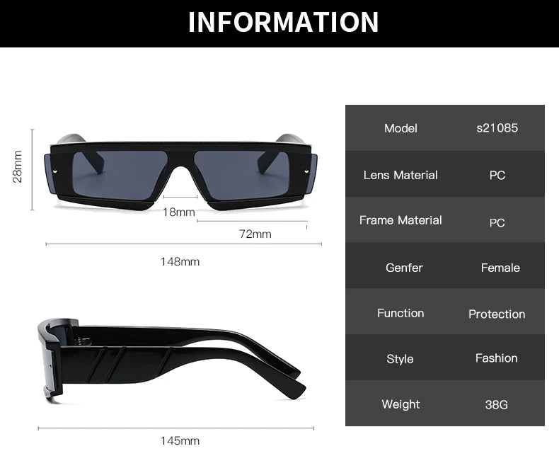 Rimless Square Sunglasses Women Punk Vintage Brand Green Black Shades Sun Glasses Men Trend Female Eyewear Designer Oculos