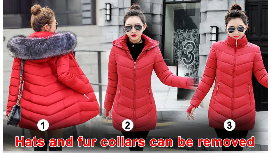 2025 New Arrival Fashion Slim Women Winter Jacket Cotton Padded Warm Thicken Ladies Coat Long Coats Parka Womens Jackets