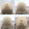Ombre Blue Blonde Preplucked Long Lace Front Wig Straight 180%Density Hairline Glueless For Women Synthetic Fiber