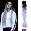 24'' 100G Synthetic Jumbo Braiding Hair Ombre Rainbow Hair Extensions Festival Jumbo Crochet Hair Weaving Box Braids Hairpieces