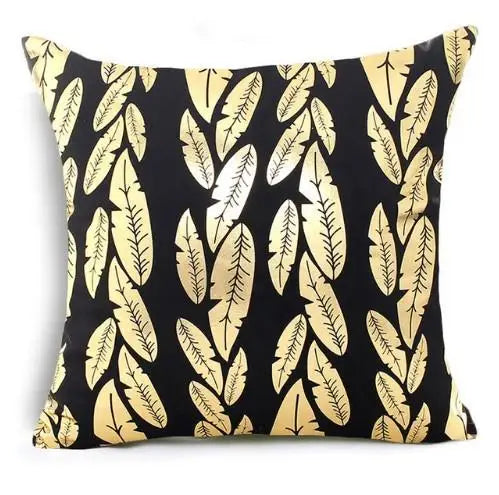 Black Bronzing Gold Foil Pillowcase Super Soft Velvet Cushion Decorative Pillow Home Decor Sofa Throw Pillows Christmas Gift 17
