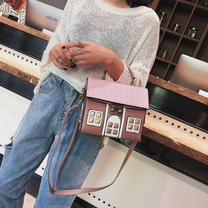 Personality House Shaped Leather Women Handbags 2022 Fashion Creative Girl Messenger Crossbody Bag Shoulder Bag Bolsa Feminina