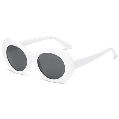 Kurt Cobain Retro Oval Sunglasses Man Vintage Fashion Brand Sun Glasses Classic White Black Lentes De Sol Mujer