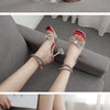 Eilyken New Design Sexy White String Bead High Heels Women Sandals Summer Gladiator Party Dress Buckles Pumps Shoes Size 35-42