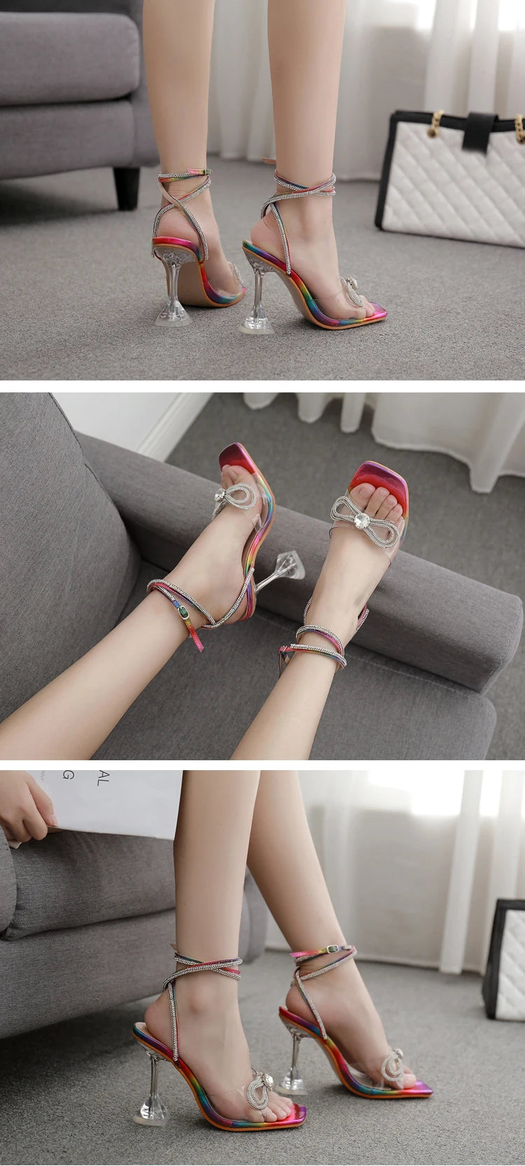 Eilyken New Design Sexy White String Bead High Heels Women Sandals Summer Gladiator Party Dress Buckles Pumps Shoes Size 35-42