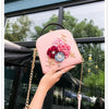 2024 Metal Clip Small Square Bag New Fashion Dinner Flower Shoulder Diagonal Handbag Bags  Shoulder Bags 822