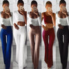 Womens Solid Color High Waist Flare Pants Ladies Trousers Bell Bottom Long Pants Black/White/Blue/Khaki/Burgundy