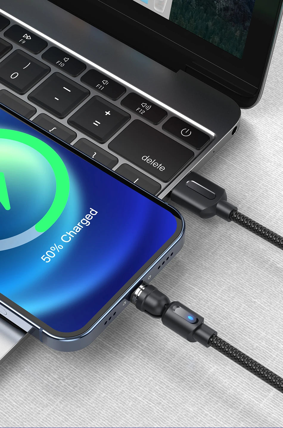 Lovebay Magnetic Cable USB Type C Cable 2.4A 540 Rotate Micro Charger 0.5M 1M 2M Charging Cable For iPhone 13 12 Xiaomi Huawei