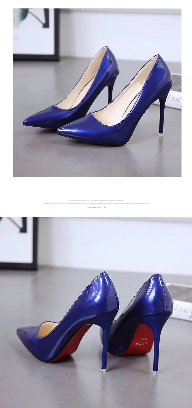 HOT Plus Size 34-44 HOT Women Shoes Pointed Toe Pumps Patent Leather Dress High Heels Boat Shoes Wedding Shoes Zapatos Mujerd76