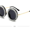 Luxury Brand Designer Round Diamond Sunglasses Women Fashion Vintage Party Travel Steampunk Sun Glasses Sexy Ladies Shades UV400