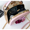 2024 Metal Clip Small Square Bag New Fashion Dinner Flower Shoulder Diagonal Handbag Bags  Shoulder Bags 822