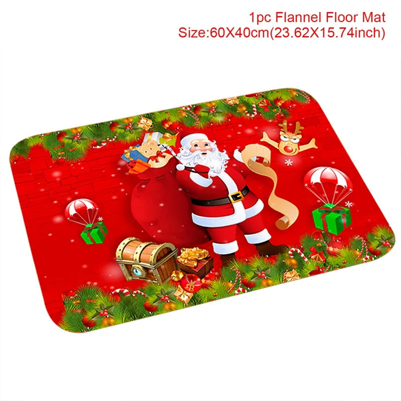 Christmas Door Mat Santa Claus Carpet Marry Christmas Decorations For Home 2024 Xmas Ornament Navidad Natal Gifts New Year 2025