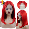 Burgundy Bob Wig Lace Front Human Hair Wigs Pre-Plucked 99J Red Blonde Colored Straight Human Hair Wigs 13x1 Lace Front Wig