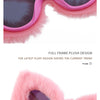 Cat Eye Sunglasses Women Punk Soft Fur Velvet Ladies Sun Glasses 2024 Luxury Brand Trendy Shades Eyewear Oculos De Sol Feminino