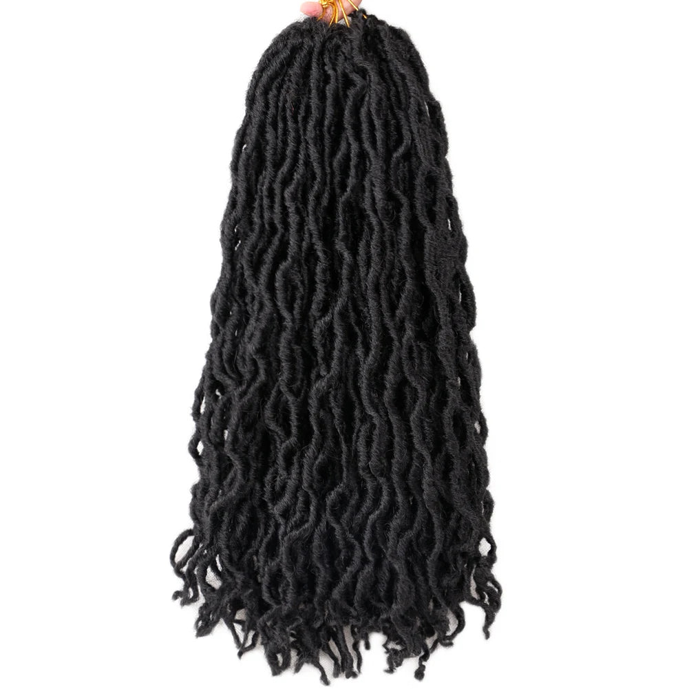 Goddess Faux Locs Crochet Hair Soft Curly Dreadlocks Hair Extensions Synthetic Braiding Hair Ombre Crochet Locs Wholesale Braids
